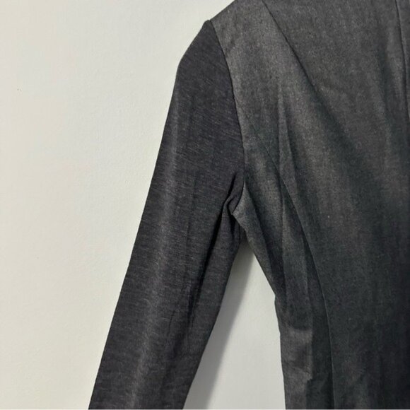 Max Mara Virgin Wool Midi Dress Gray Draped Italy Size 8 Quiet Luxury - Picture 8 of 15